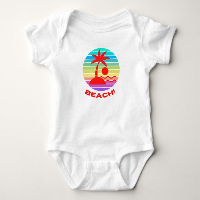 baby beach fun and cute  baby bodysuit (Front)