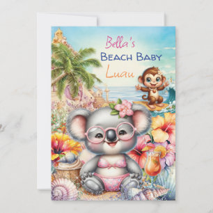 Baby Beach Party Theme Invitation