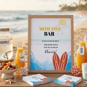 Baby beach surfing board baby shower Favour sign