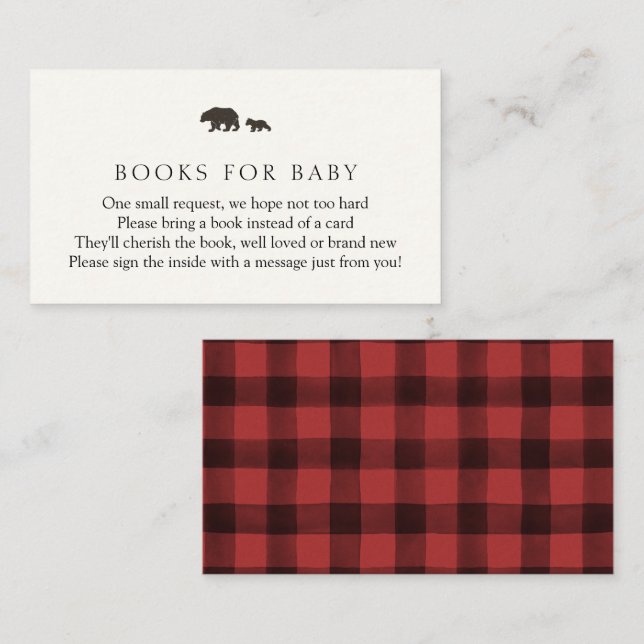Baby Bear and Red Plaid Books for Baby Enclosure (Front/Back)