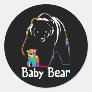 Baby Bear Autistic Awareness Autism Awareness Supp Classic Round Sticker