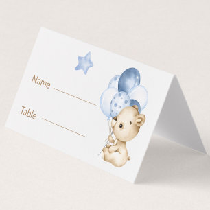 Baby Bear Baby Boy Baby Shower Table Cards