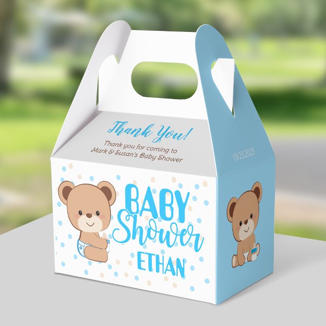 Baby Bear Baby Shower Gable Box - Boy (Creator Uploaded)