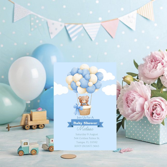 Baby Bear Baby Shower Invitation (Customize this cute baby bear baby shower invitation for your soon coming event. )