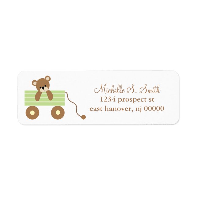 Baby Bear Baby Shower Return Address Label (Front)