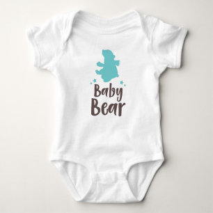 Baby Bear, Bear Cub, Cute Bear, Little Bear - Blue Baby Bodysuit