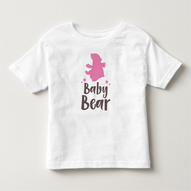 Baby Bear, Bear Cub, Cute Bear, Little Bear - Pink Toddler T-Shirt (Front)