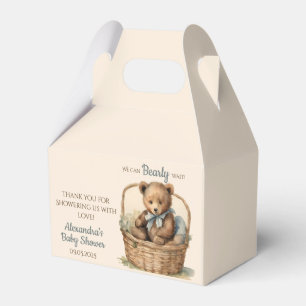 Baby Bear Bearly Wait Boys Baby Shower Favour Box
