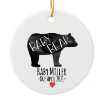 Baby Bear Birth Announcement Ornament