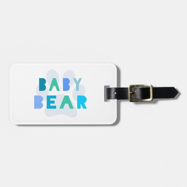 Baby bear - blue luggage tag (Front Horizontal)