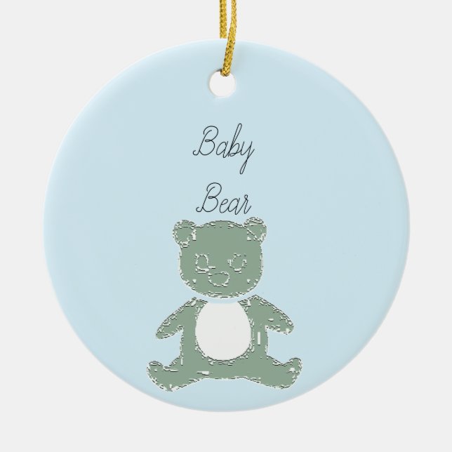 Baby Bear Boy Ceramic Ornament (Front)