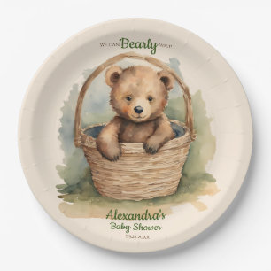 Baby Bear Cub Gender Neutral Baby Shower Paper Plate