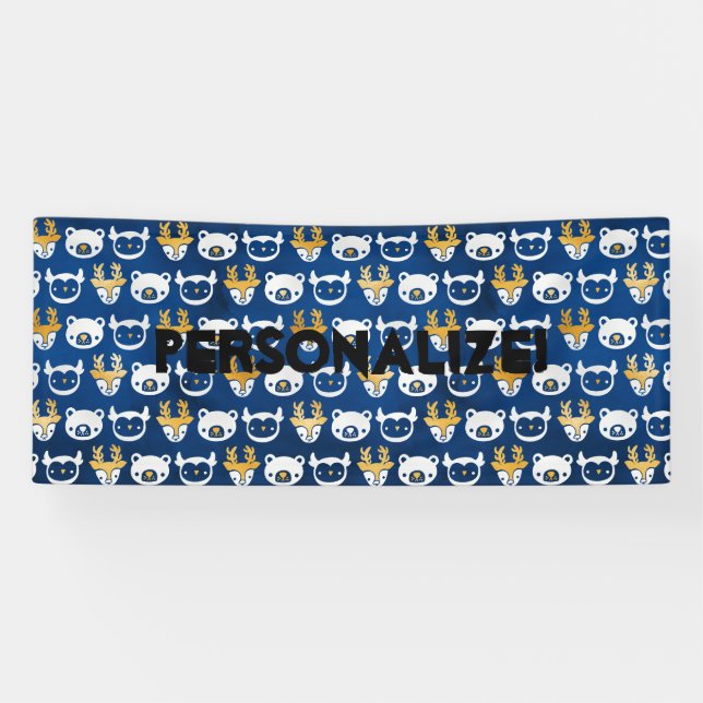 Baby Bear, Deer & Owl Banner (Horizontal)