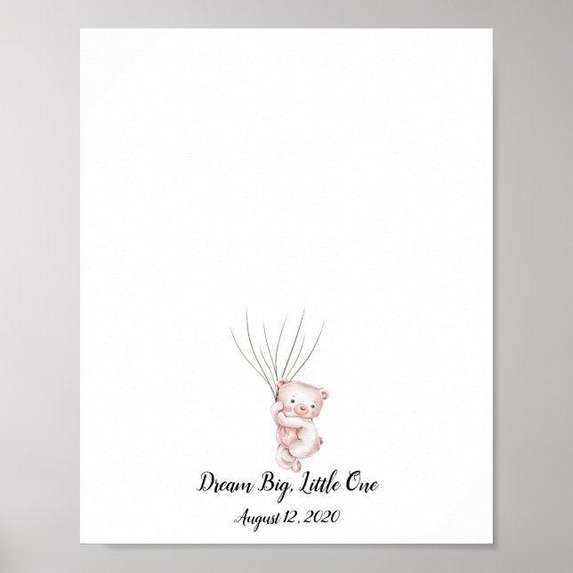 Baby Bear Fingerprint Guestbook (Front)