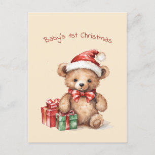 Baby Bear First Christmas Greeting Holiday Card