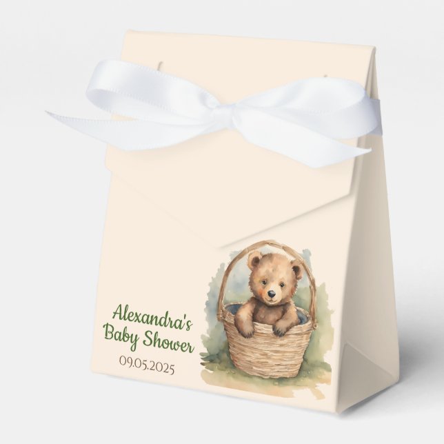 Baby Bear Gender Neutral Baby Shower Favour Box (Front Side)