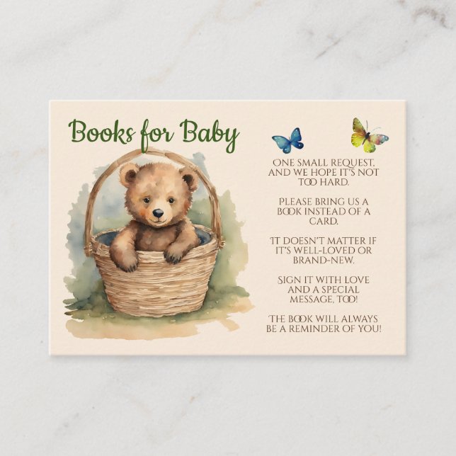 Baby Bear Gender Neutral Books for Baby  Enclosure Card (Front)