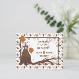 Baby Bear Half Year Birthday Card Boy