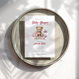 Baby Bear Happy Cute Baby Shower Invitation