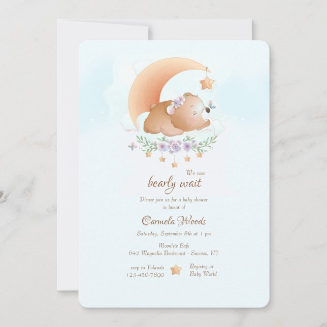 Baby Bear  Invitation (Front)