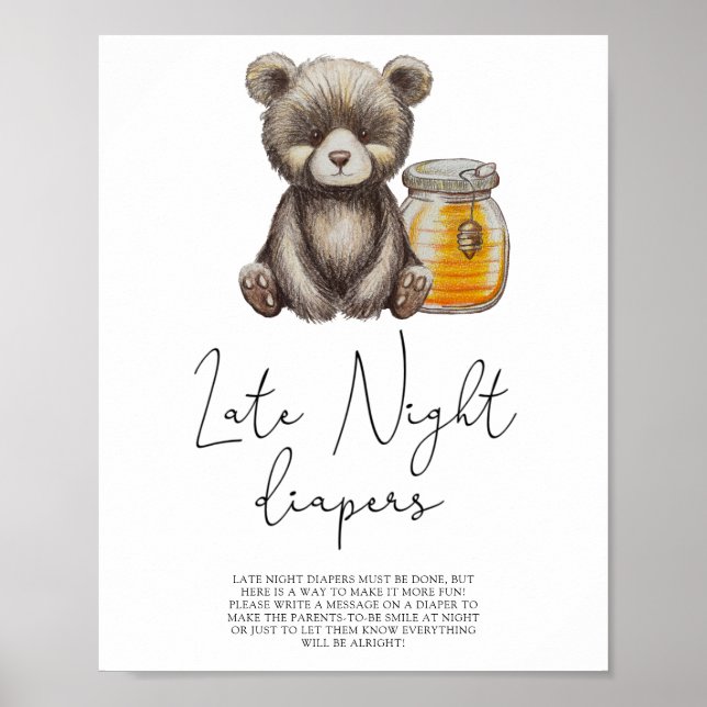 Baby bear - Late night diapers game Poster (Front)