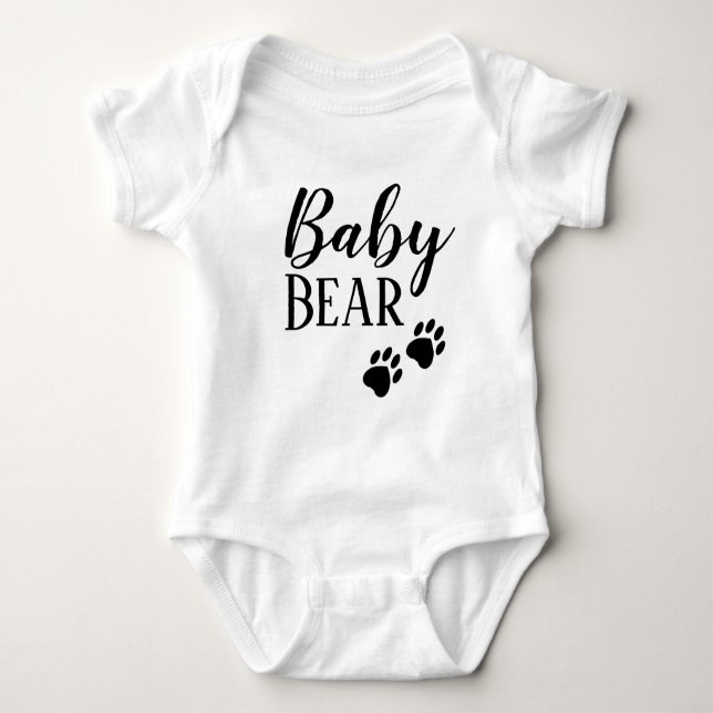 Baby Bear Pregnancy New Baby Announcement T-Shirt Bodysuit (Front)