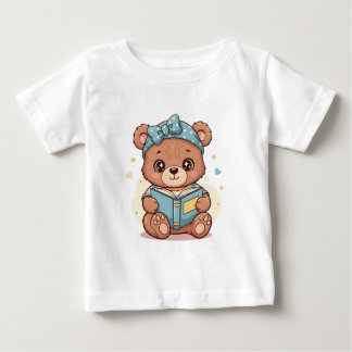 Baby Bear Reading a Book Baby T-Shirt