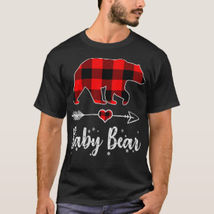 Baby Bear Red Plaid Christmas Pajama Family Gift  T-Shirt