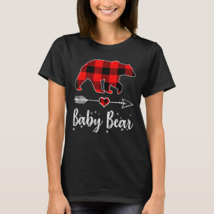Baby Bear Red Plaid Christmas Pajama Family T-Shirt