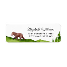 Baby Bear Return Address Label