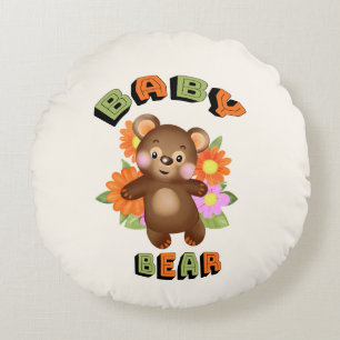 Baby bear round cushion