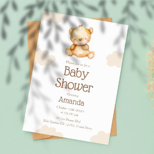 Baby Bear Sleep Cloud Baby Shower Invitation