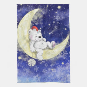 Baby Bear Sleeping On The Moon Kitchen Towel