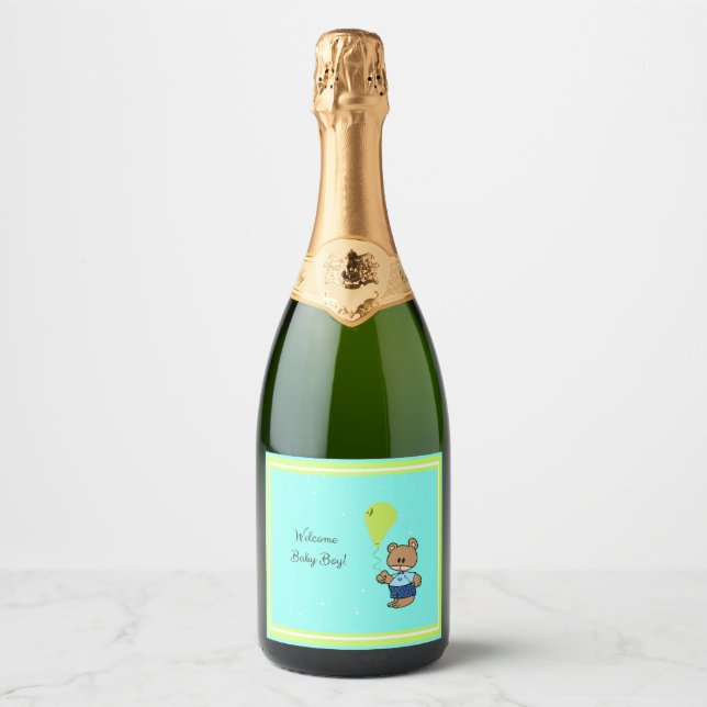 Baby bear sparkling wine label (Front)