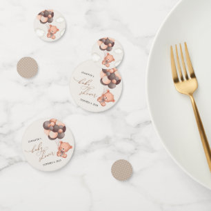 Baby Bear, Teddy Bear, Brown Balloons, Baby Shower Confetti