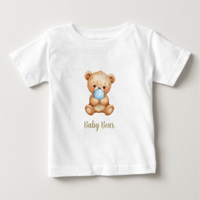 Baby Bear, Teddy Bear Design with Custom Photo T-Shirt (Front)