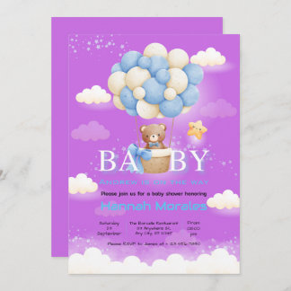 Baby Bear Theme Baby Shower Invitation