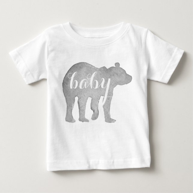 Baby Bear Watercolor Infant Baseball Tee (Front)