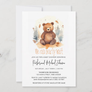 Baby Bear Woodland Animal Baby Shower Invitation