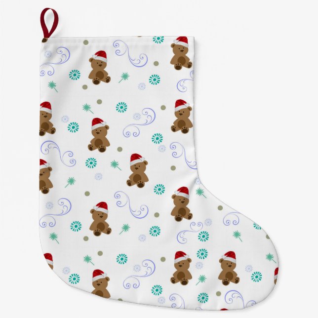 Baby Bears  Large Christmas Stocking (Front)