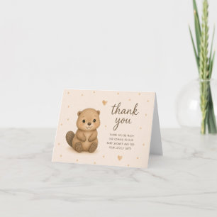 Baby Beaver Baby Shower Thank You Card
