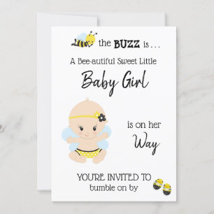 *~* Baby Bee Baby Girl Shower Invitation
