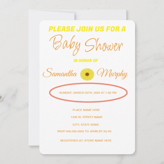 Baby Bee | Baby Shower Invitation (Front)
