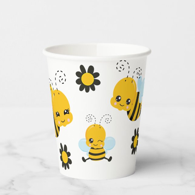 Baby Bee Baby Shower Party Paper Cups (Left)