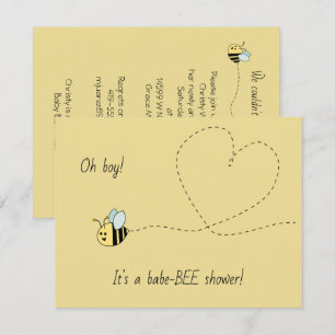 Baby Bee Boy Shower Invitation