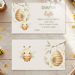 Baby Bee Diaper Raffle He or She Enclosure Card