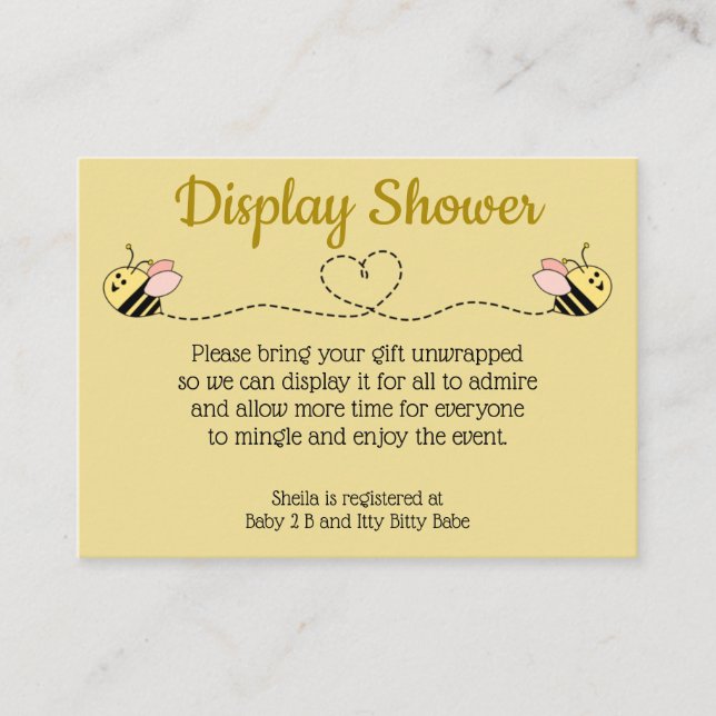 Baby Bee Girl Twins Enclosure Card (Front)