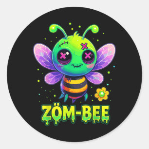 Baby Bee Halloween Costumes Spooky Zom-Bee Zombie Classic Round Sticker