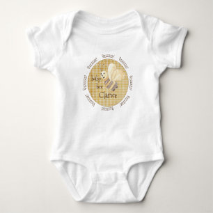 Baby Bee Name Country Plaid  Baby Bodysuit