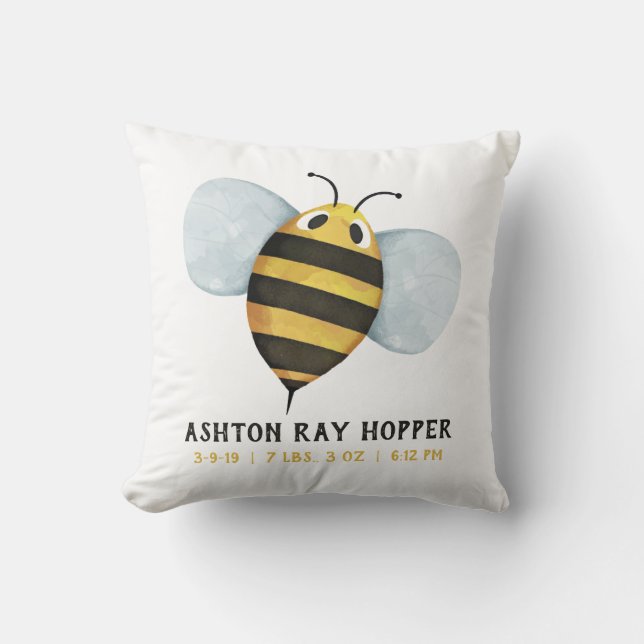 Baby Bee Personalised Pillow (Front)